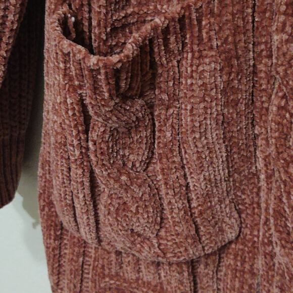 Jodifl dusty rose soft chenille knit oversized cardigan - Picture 5 of 5